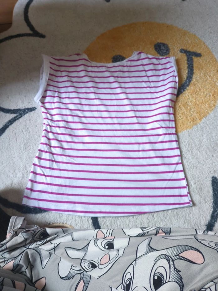 T-shirt marinière rose coquillage holographique 8 ans - photo numéro 2