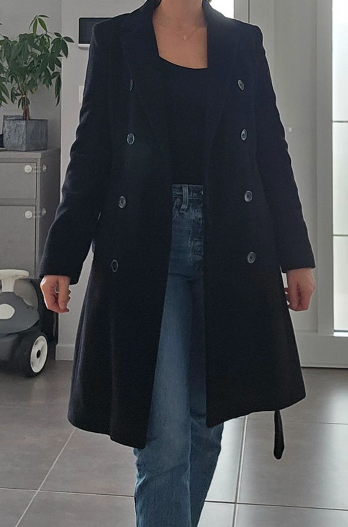Manteau laine noir Laura clément 38 - photo numéro 3