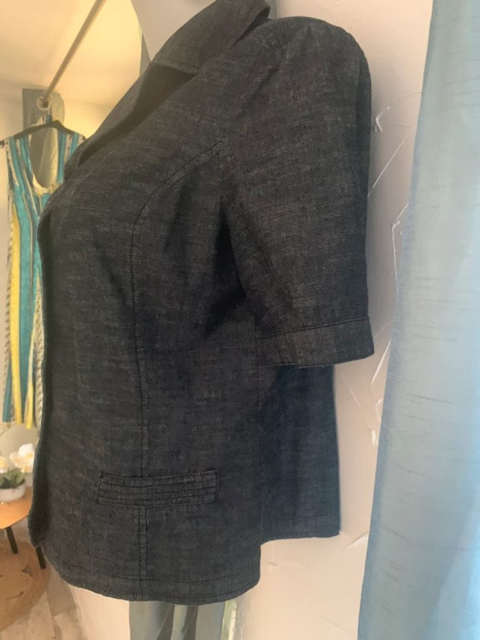 Veste Blanche porte en Jean manches courtes taille 44 - photo numéro 10