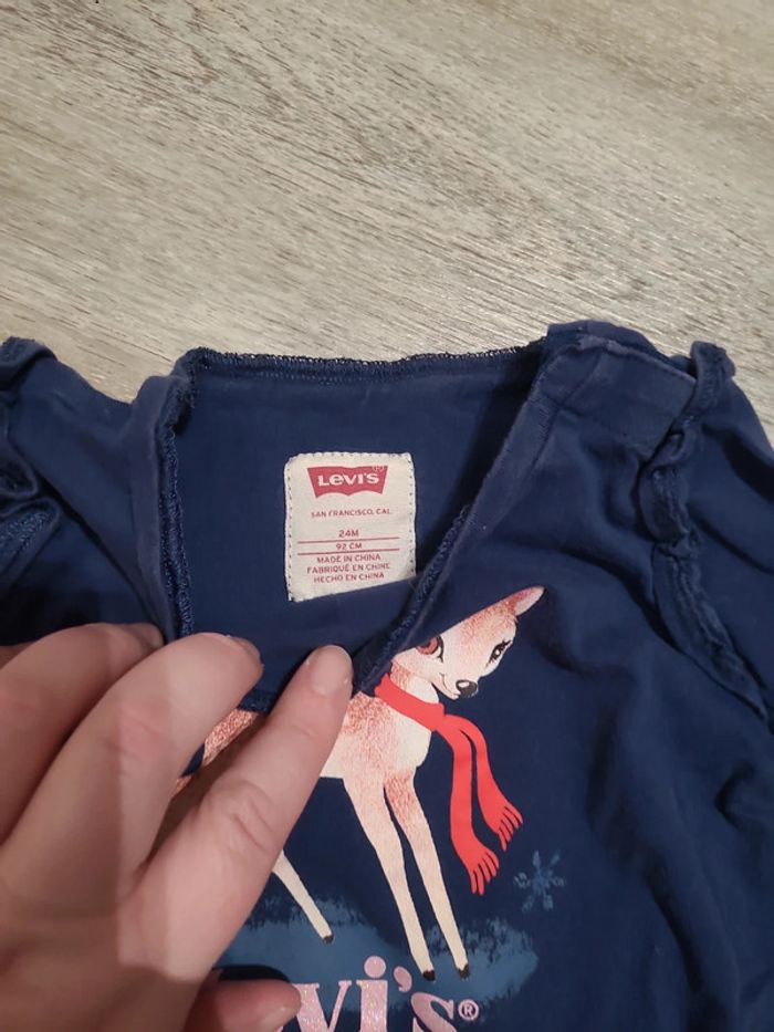 Tee shirt manches longues LEVI'S bleu marine - photo numéro 2