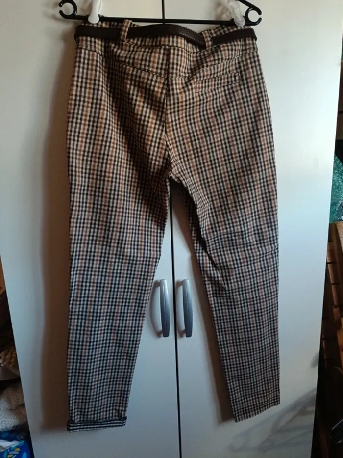 Pantalon léger à carreaux elastanne - photo numéro 2