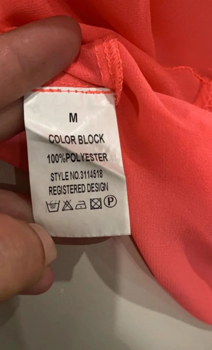 Joli haut fluo effet transparent Color Block taille 38 - photo numéro 7