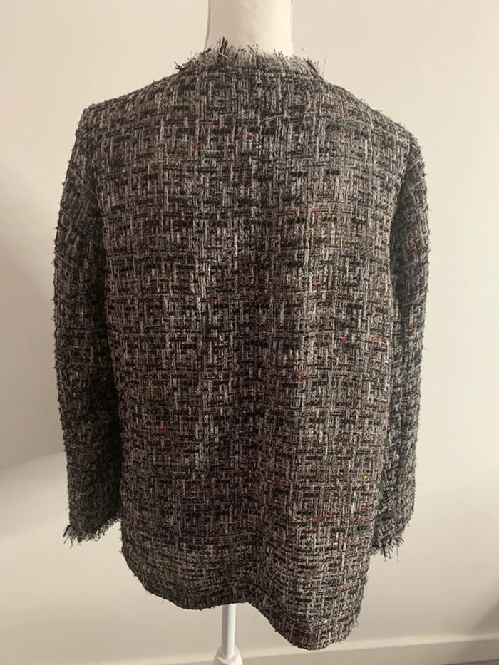 Blazer en tweed multicolore et argenté T42 XL - photo numéro 7