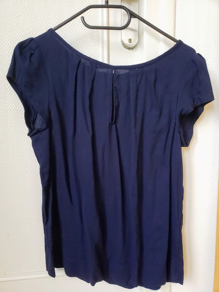 Blouse bleue petites manches Zara
