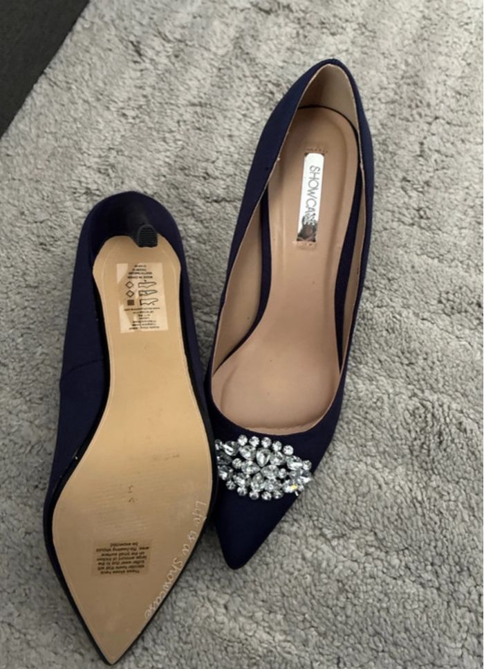 Escarpins bleu marine cérémonie mariage 38 – Dorothy Perkins – strass chic - photo numéro 3