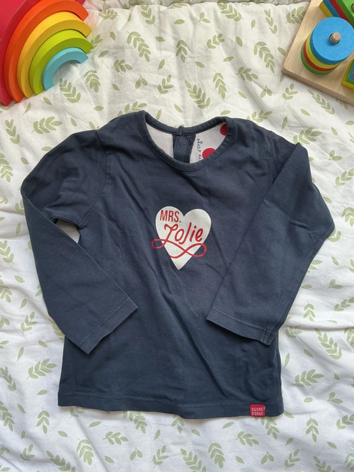 teeshirt manches longues bleu marine 18 mois suce d'orge - photo numéro 3