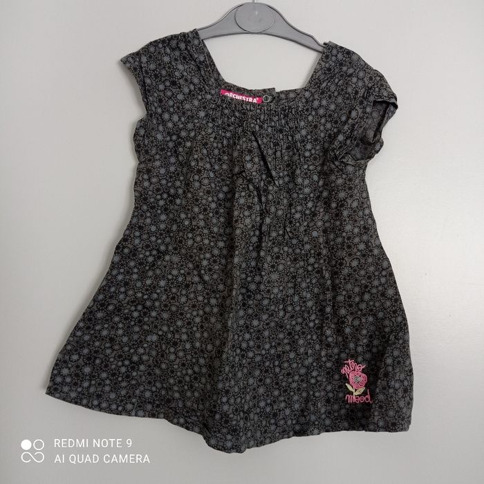 Blouse grise à fleurs 4ans Orchestra