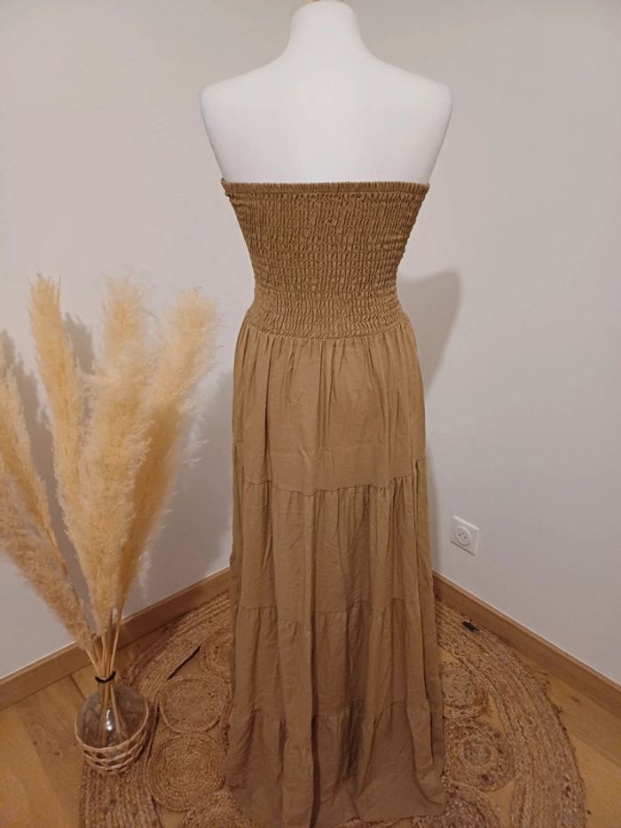 Robe longue beige smockée taille S/M/L 36/38/40 - photo numéro 5