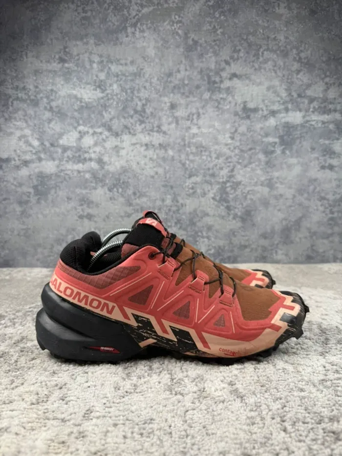 Salomon SpeedCross 6 - Black & Orange & Bordeaux - photo numéro 3