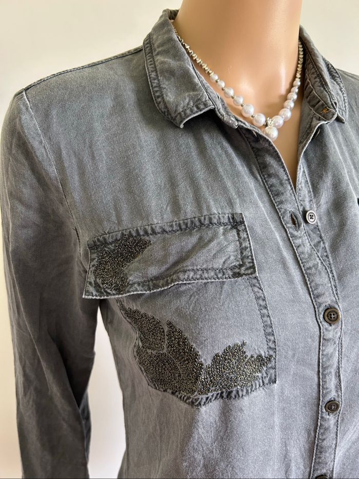Chemise grise à manches longues Esprit taille française 34 TBE - photo numéro 4