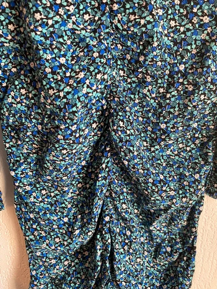 Robe fleurie Zara bleu vert taille s 36 - photo numéro 2