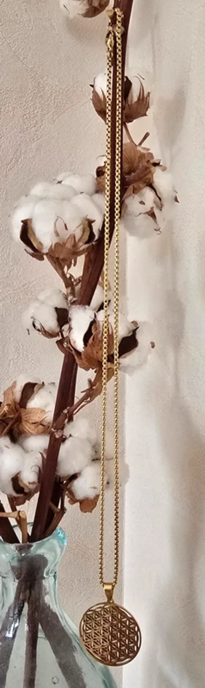 Collier fleur de vie acier - photo numéro 4