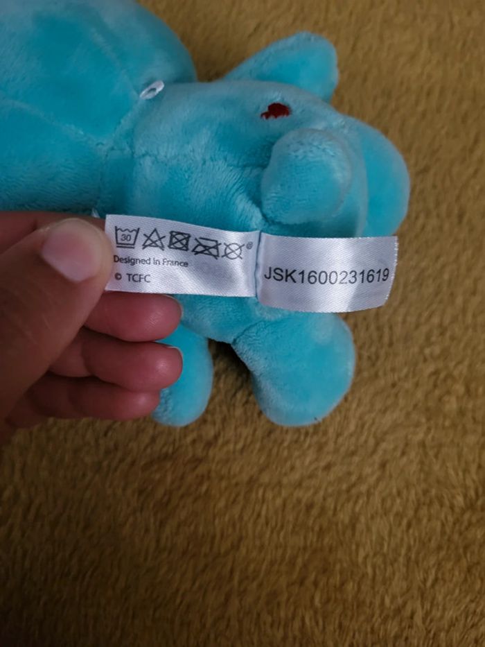 Peluche bisounours bleu/ vert baby jemini - photo numéro 4