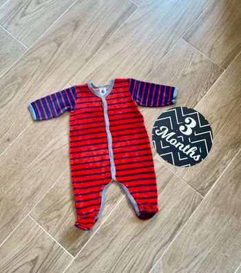 Pyjama 1 pièce velour 3 mois petit bateau (60 cm)