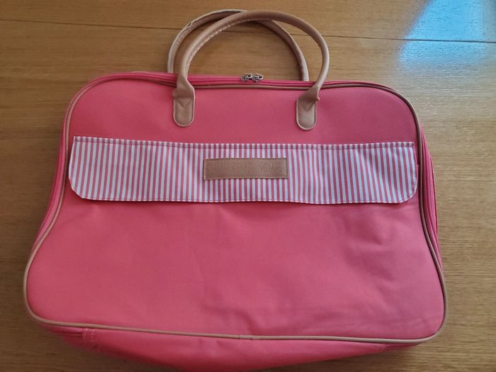 Valisette sac de voyage rouge corail
