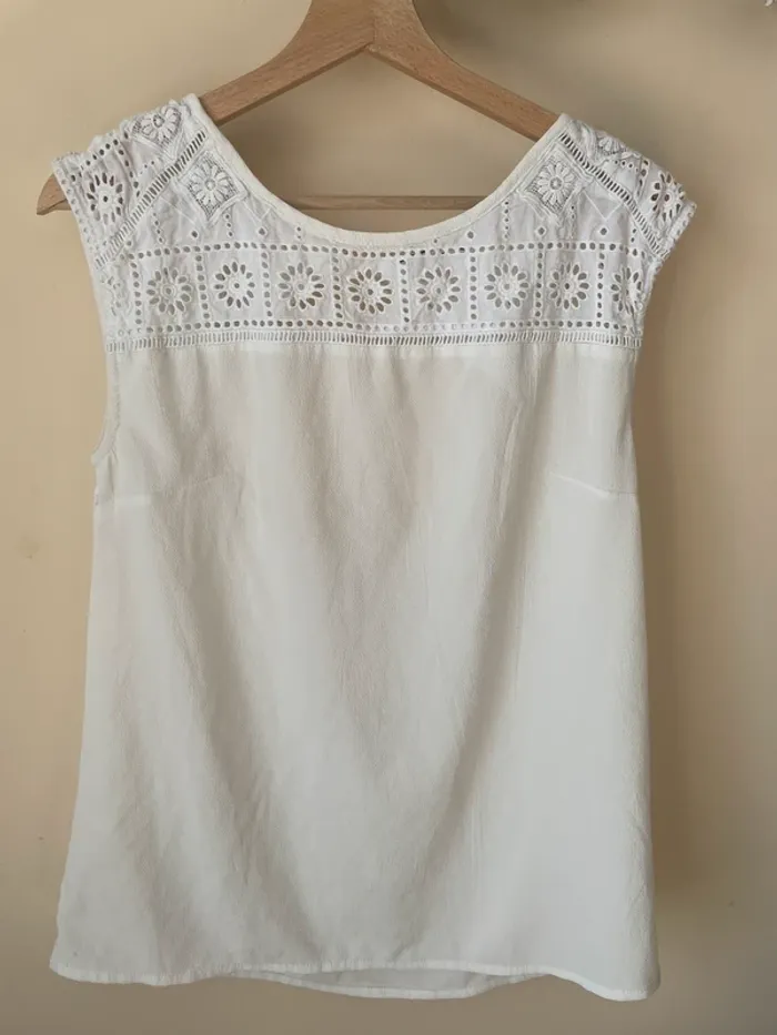 T shirt dentelle blanc