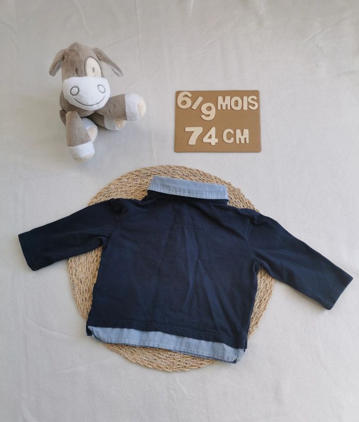 Haut habillé 👣 avec col, primark, 6/9 mois, 74cm - photo numéro 2