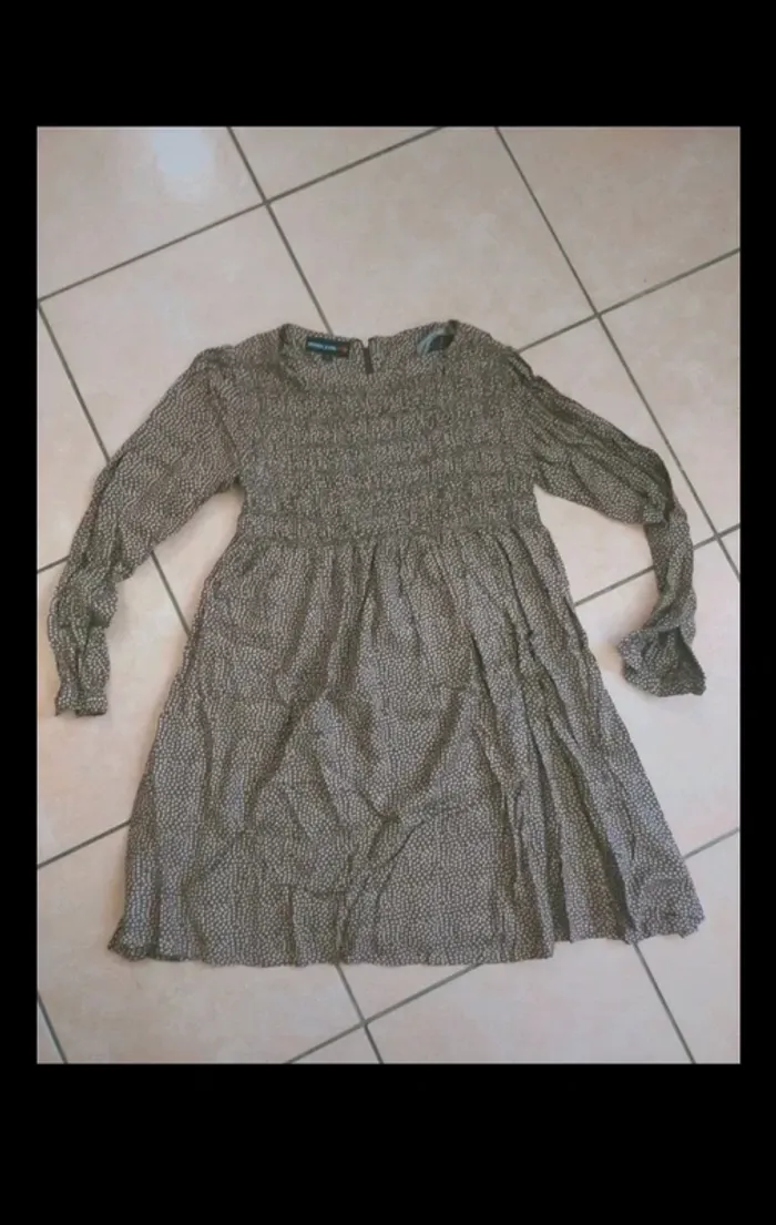 Robe blouse marron à poid beige taille xs - photo numéro 2