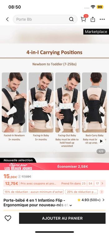 Porte bébé neuf