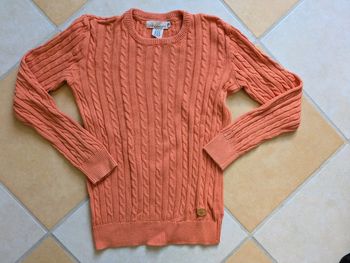 Pull maille orange abricot corail enfant fille  10 12 ans très bon état h&m