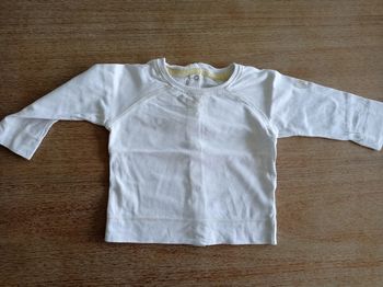 Tee shirt mixte manches longues blanc 9mois