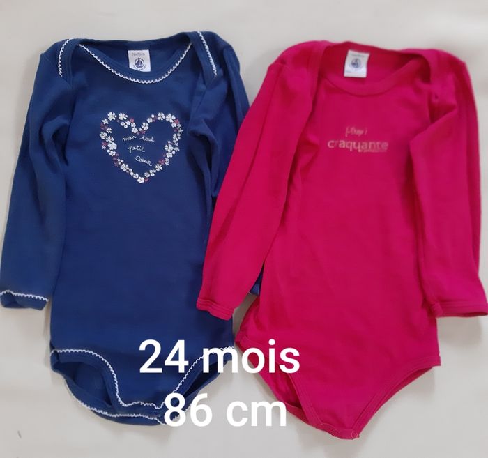 lot de 2 bodies manches longues fille - Petit Bateau - 24 mois (86 cm)