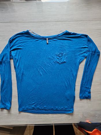 T-shirt manches longues bleu T S Naf Naf