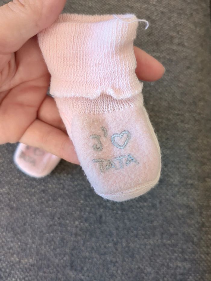 Chaussons nouveau né j'aime Tata - photo numéro 3
