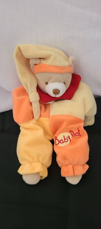 Doudou Ours Babynat Baby Nat' - Bonnet Jaune