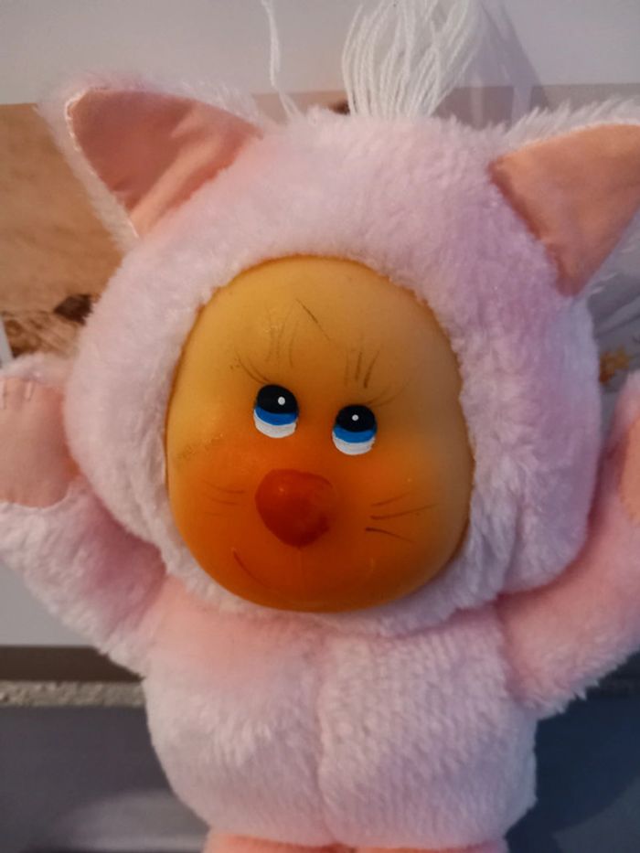 Peluche chat vintage rushton Rubber rose 31cm - photo numéro 3