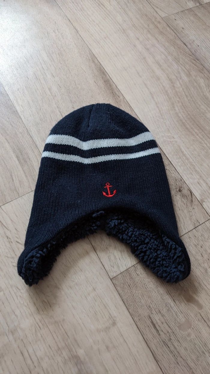 Bonnet fourré bleu marine 6-12 Mois - photo numéro 2