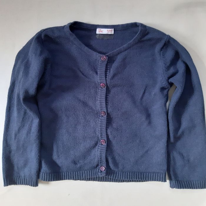 Gilet bleu marine fille - DPAM - 4 ans - photo numéro 2