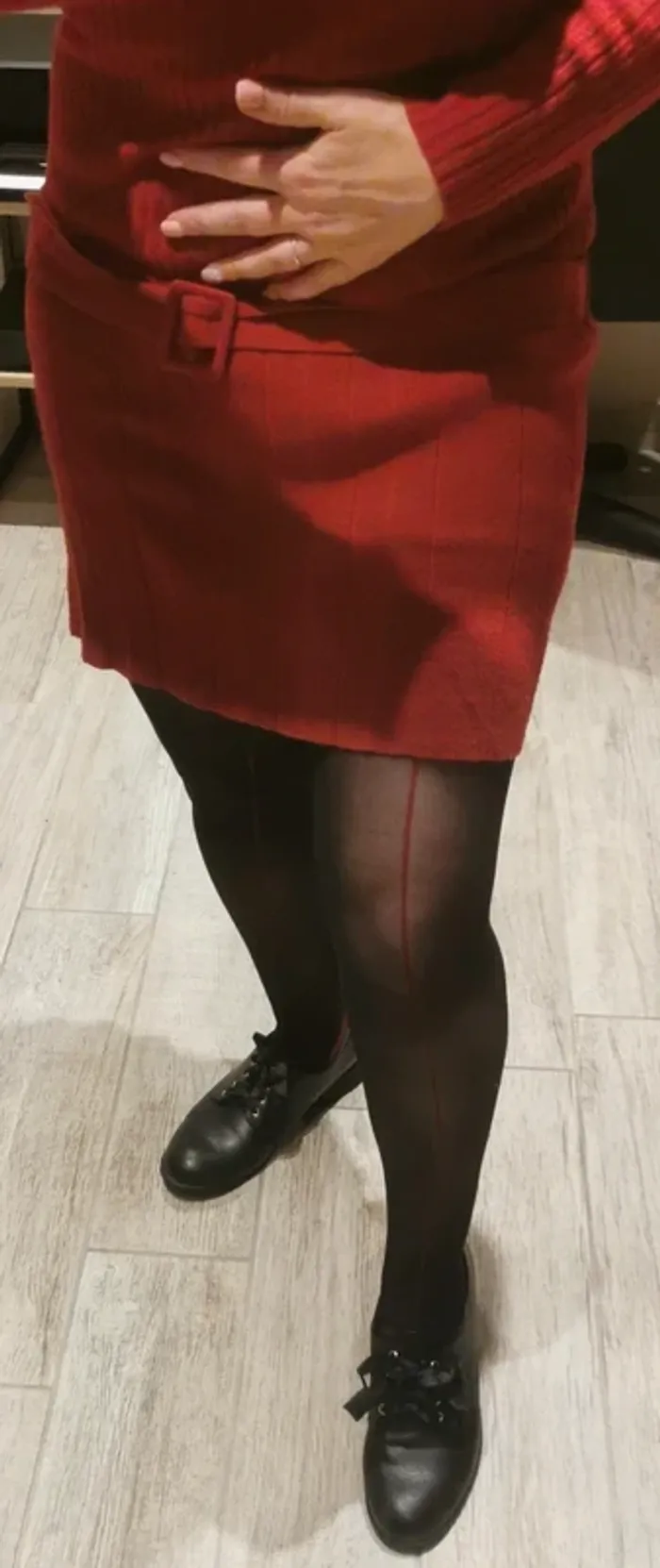 Robe pull brique col roulé - photo numéro 4