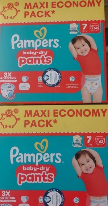 Couches Pampers Baby dry taille 7 pants 