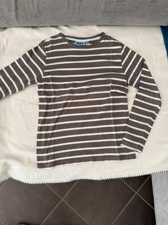 Lot 3 tee shirt rayés manches longues 10 ans - photo numéro 8