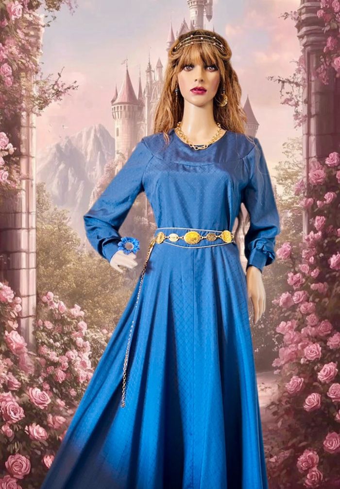 💙Magnifique longue robe bleue vintage style médiéval féerique fairycore medieval blue dress💙 - photo numéro 2