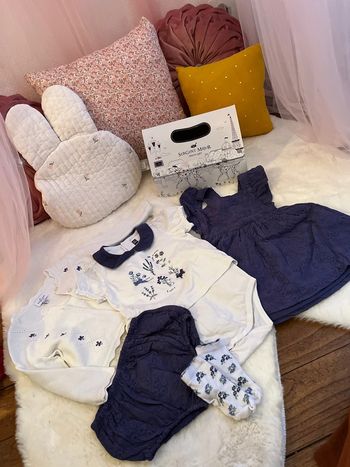 Ensemble marine broderie anglaise