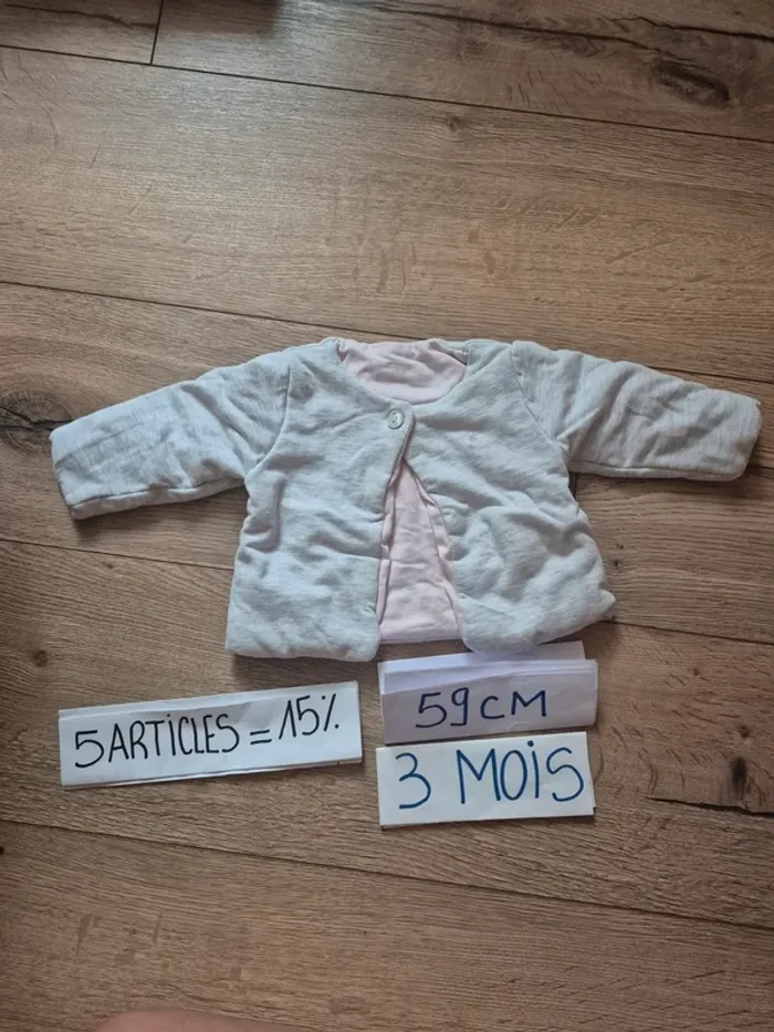 Gilet réversible Obaïbi 3 mois / 59 cm