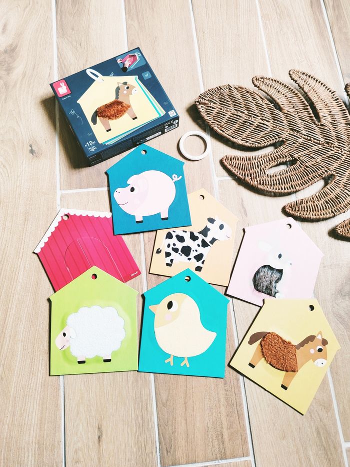 🐰Coffret avec cartes sensorielles les animaux de la ferme marque Janod JB913