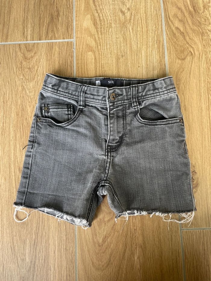 Short slim jean noir délavé fille 7 ans