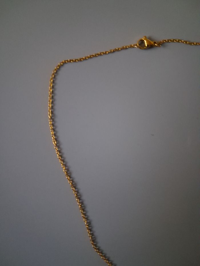 Collier #acierinoxydable doré médaillon solaire noir - photo numéro 5