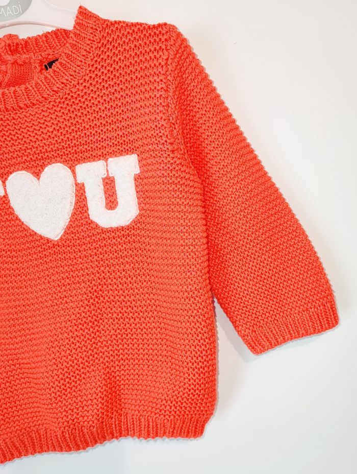 🌸 Pull en maille - Orange - Kiabi - 9 mois 🌸 - photo numéro 4