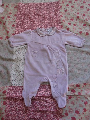 Pyjama velours rose 3 mois