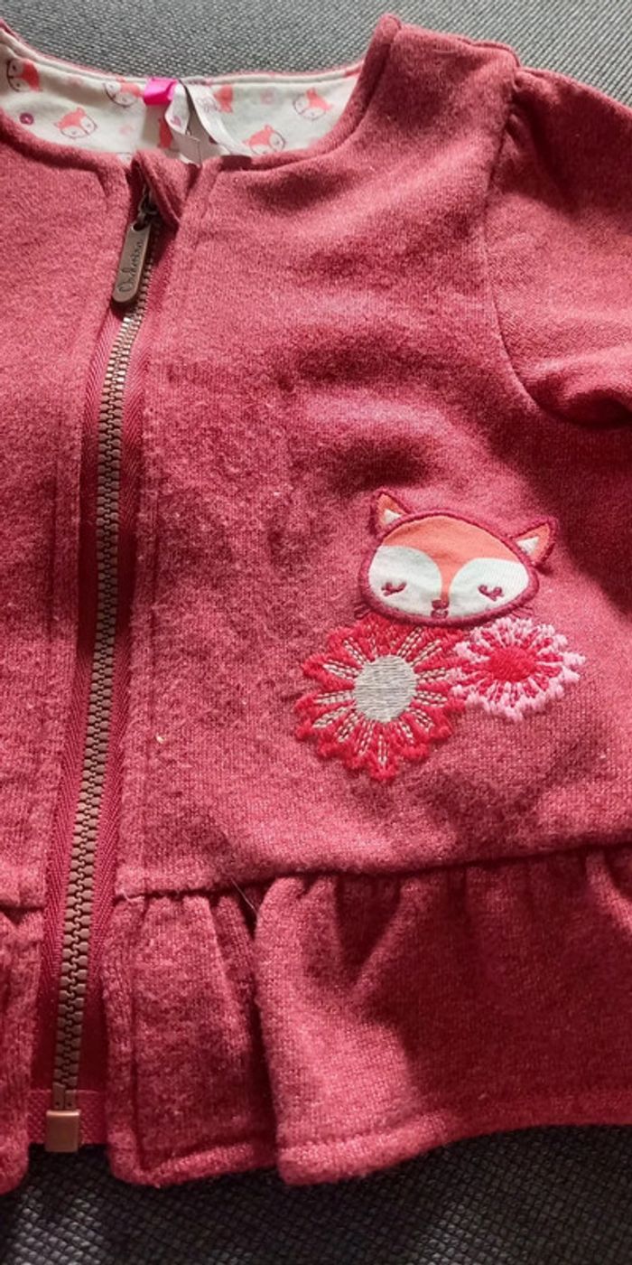 Gilet zippé renard 12 mois - photo numéro 2