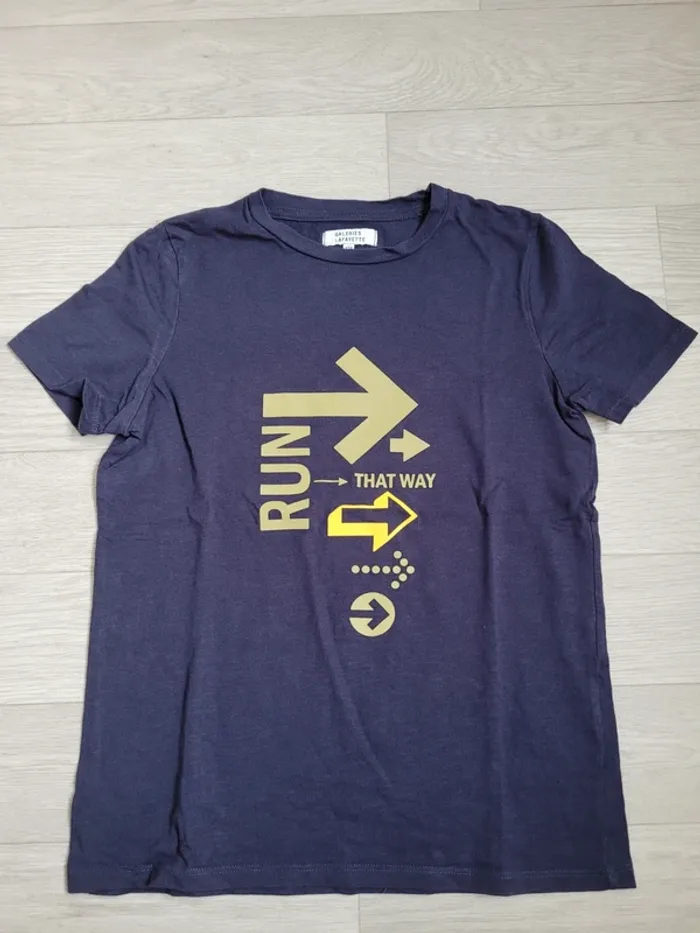 Tee-shirt MC bleu marine 12 ans