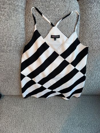 Top débardeur noir et blanc Morgan