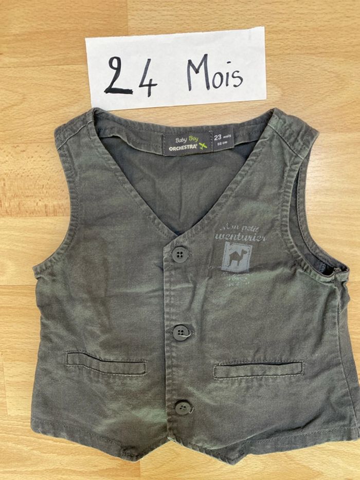 Gilet débardeur gris 24 mois Orchestra - photo numéro 2