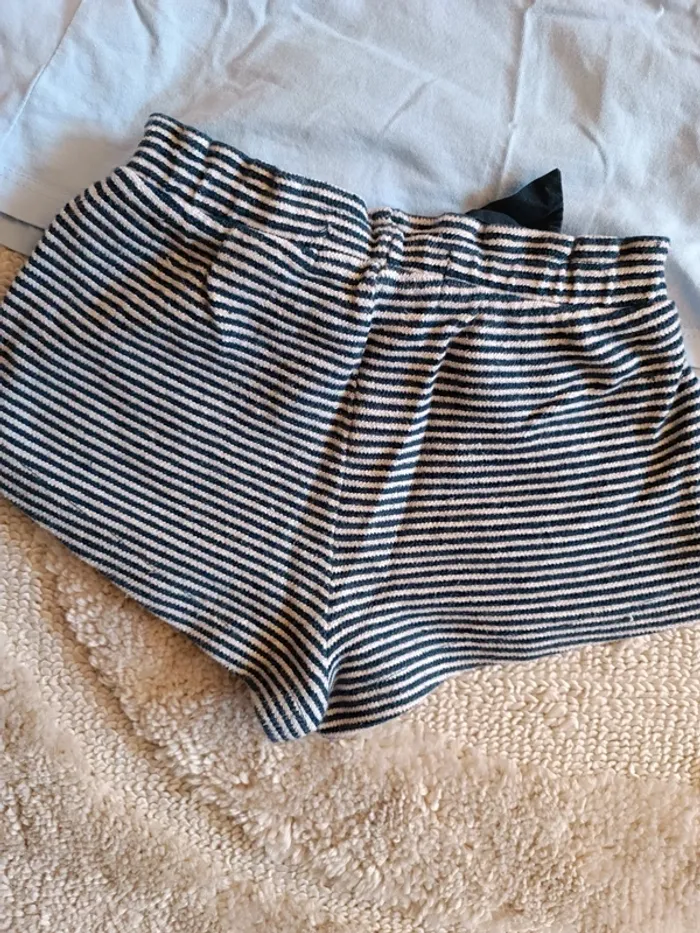 Short en maille style marinière Zara 6-12 mois - photo numéro 12