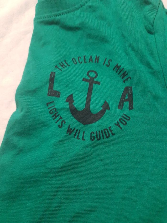 Tee shirt manches longues vert ancre lupilu the ocean is mine 4/6 ans - photo numéro 2