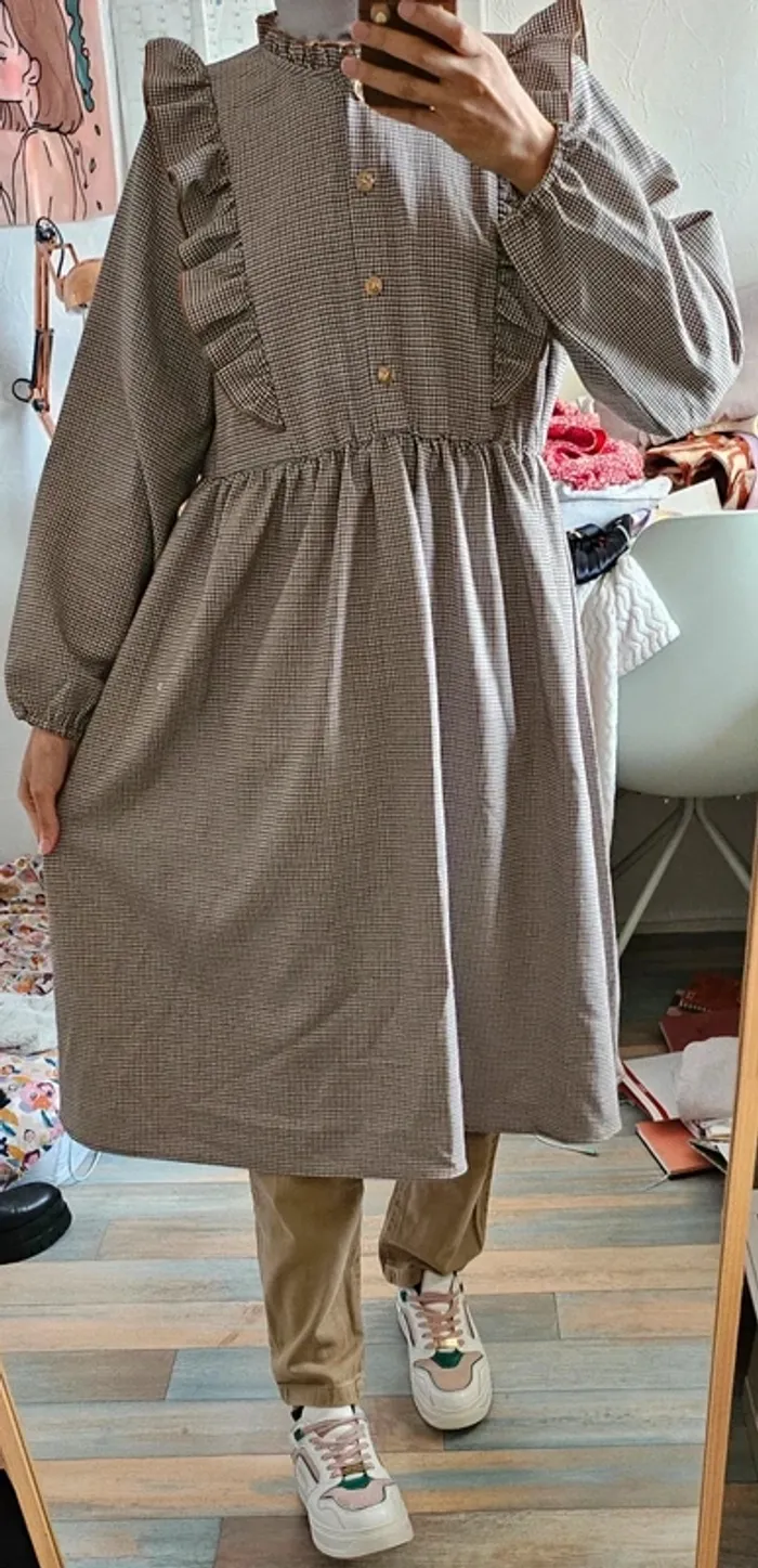 Tunique longue - robe imprimé froufrou neuve taille M/L - photo numéro 2